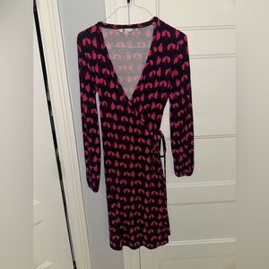 Boden Long Sleeve Wrap Dress EUC